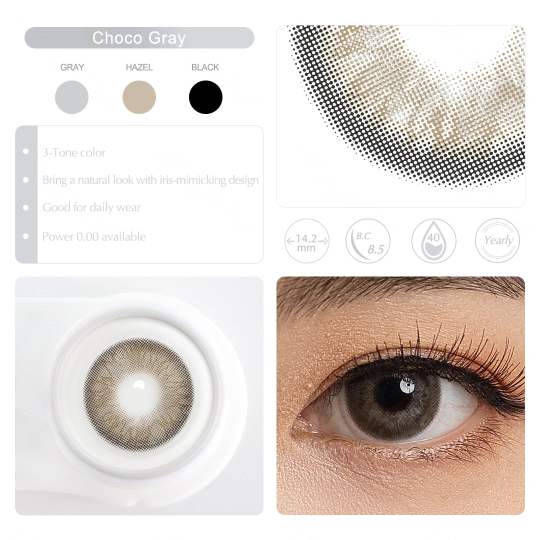 Magister Iris Choco Gray Color 14.2mm FREE Lens Solution